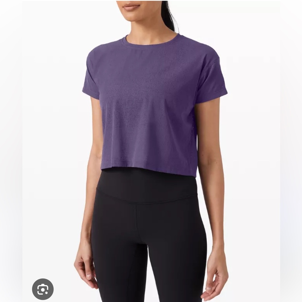 Lululemon Purple Boxy Crop T-Shirt